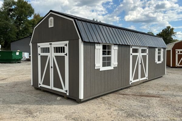 12’x28′ Guardian Lofted with Barnwood and White