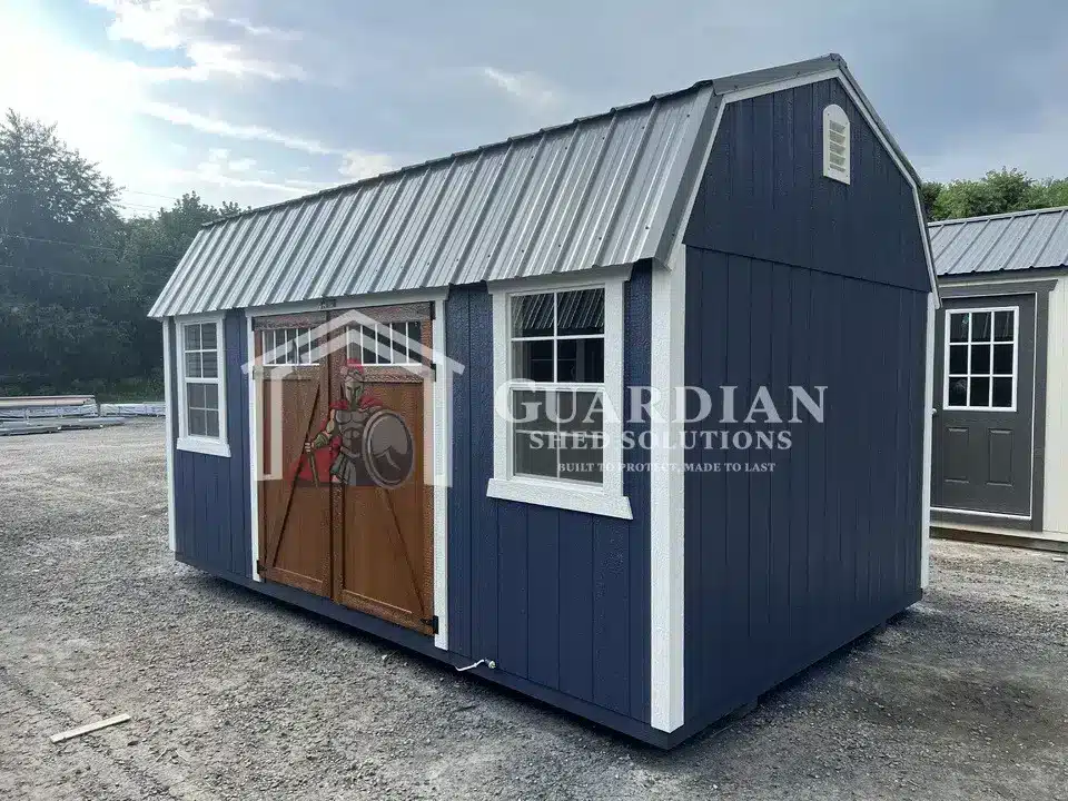 10’x16′ Guardian Lofted Charcoal Blue Electrical Package Base