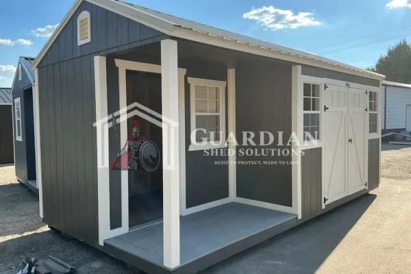 10’x24′ Urbane Bronze A-Frame Utility with Porch