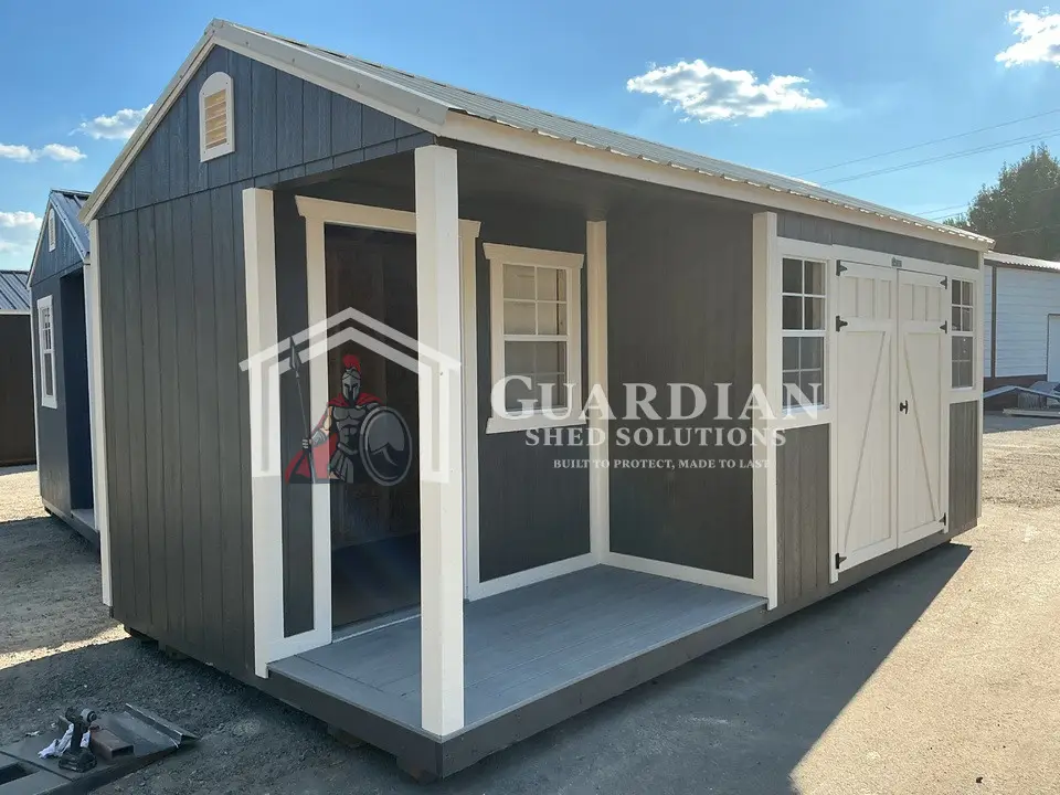 10’x24′ Urbane Bronze A-Frame Utility with Porch